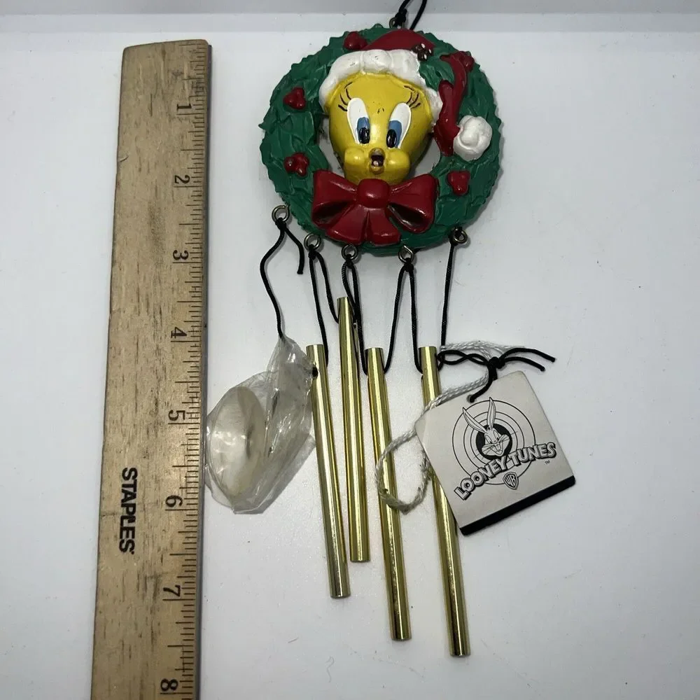 Tweety Bird Mini Chimes Christmas Ornament 1996 Looney Tunes‎